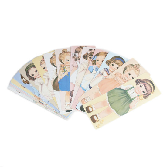 紙 しおり 長方形 多色 女の子 5.5cm x 4.3cm、 2 セット (約 30PCs/セット) の画像