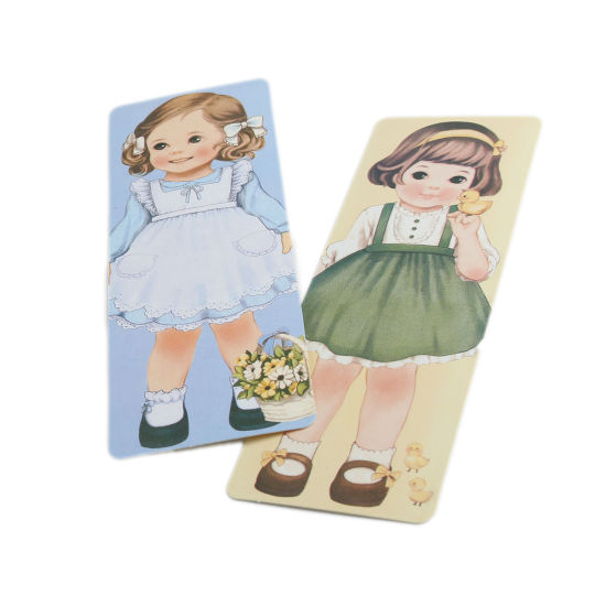 紙 しおり 長方形 多色 女の子 5.5cm x 4.3cm、 2 セット (約 30PCs/セット) の画像