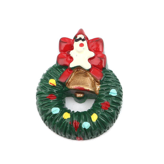 Picture of Resin Christmas Dome Seals Cabochon Bell At Random Mixed 28mm x 22mm - 27mm x 24mm, 10 PCs