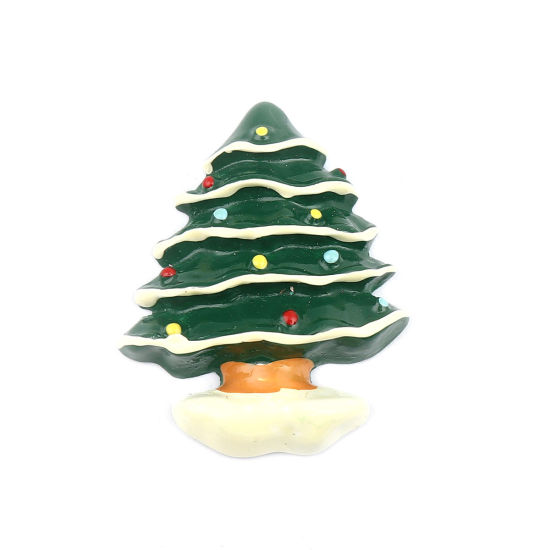 Immagine di Resina Cabochon per Abbellimento Albero di Natale Verde 36mm x 28mm, 10 Pz