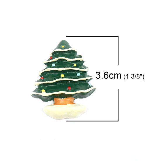 Immagine di Resina Cabochon per Abbellimento Albero di Natale Verde 36mm x 28mm, 10 Pz
