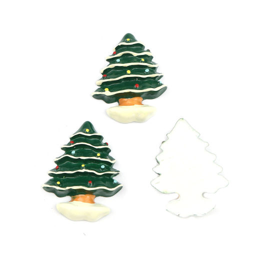 Immagine di Resina Cabochon per Abbellimento Albero di Natale Verde 36mm x 28mm, 10 Pz