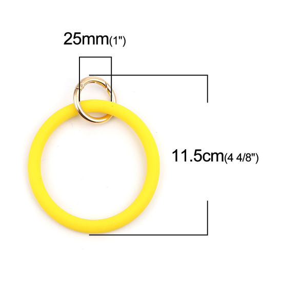 シリコーン キーチェーンとキーリング 金メッキ 黄色 環状 11.5mm x 9cm、 1 個 の画像
