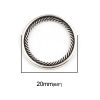 Picture of Zinc Based Alloy Connectors Circle Ring Antique Silver Color Hollow 20mm Dia., 20 PCs