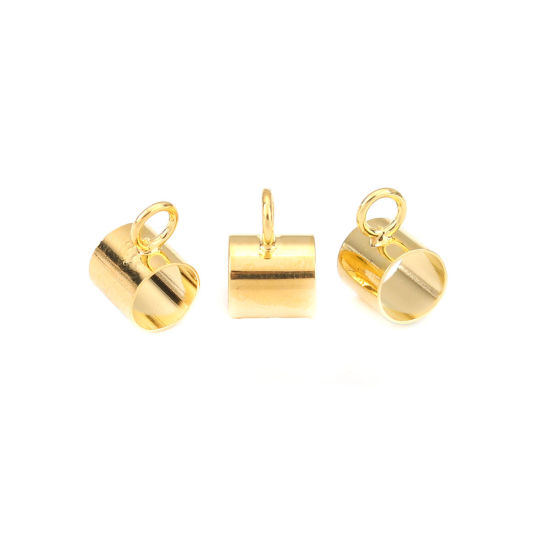 Picture of Brass Bail Beads Cylinder Gold Plated 10mm x 6mm, 10 PCs