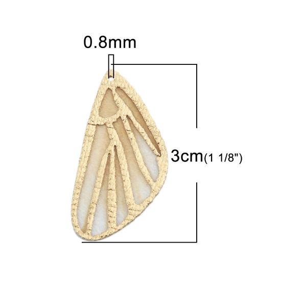 布 ペンダント 蝶の羽 多色 3cm x 1.6cm、 5 枚 の画像