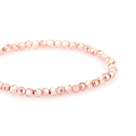 Image de (Classement B) Perles en Hématite （ Naturel ） Rose 2mm x 2mm, Trou: env. 1mm, 40cm long, 1 Enfilade (Env. 202 Pcs/Enfilade)