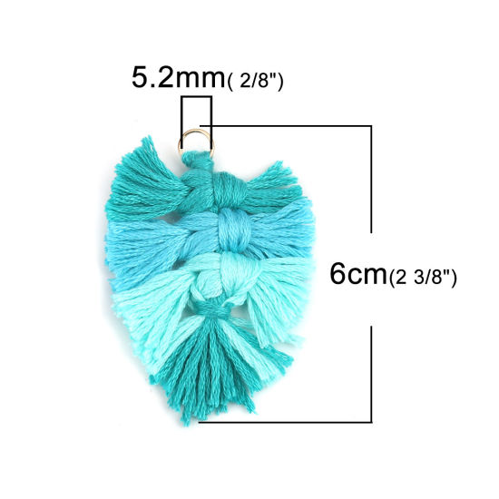 Immagine di Poliestere Nappine Ciondoli Foglia Multicolore Intreccio 6cm x 4cm, 5 Pz
