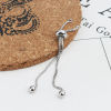 Picture of Brass Adjustable Slider/ Slide Bolo Bracelets Round Real Platinum Plated 6.5cm long, 1 Piece