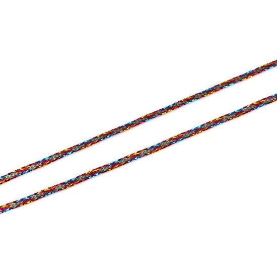 Image de Cordon/Fil en Polyester & Feuille d'Aluminium Multicolore 2.5mm, 1 Lot (env. 100 M/Lot)