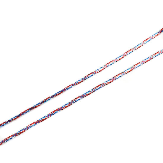Image de Cordon/Fil en Polyester & Feuille d'Aluminium Multicolore 2.5mm, 1 Lot (env. 100 M/Lot)