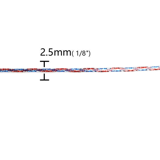 Image de Cordon/Fil en Polyester & Feuille d'Aluminium Multicolore 2.5mm, 1 Lot (env. 100 M/Lot)