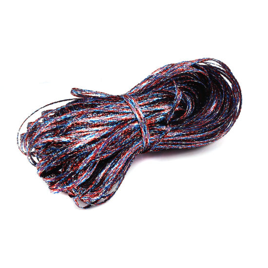 Image de Cordon/Fil en Polyester & Feuille d'Aluminium Multicolore 2.5mm, 1 Lot (env. 100 M/Lot)