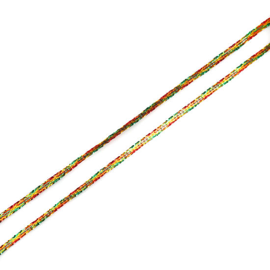Image de Cordon/Fil en Polyester & Feuille d'Aluminium Multicolore 2.5mm, 1 Lot (env. 100 M/Lot)