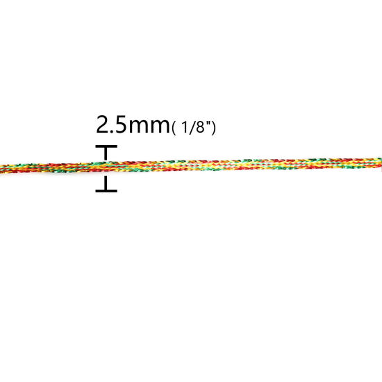Image de Cordon/Fil en Polyester & Feuille d'Aluminium Multicolore 2.5mm, 1 Lot (env. 100 M/Lot)