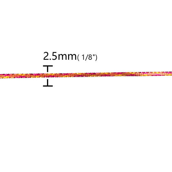 Picture of Polyester & Aluminum Foil Jewelry Thread Cord Multicolor 2.5mm, 1 Bundle (Approx 100 M/Bundle)