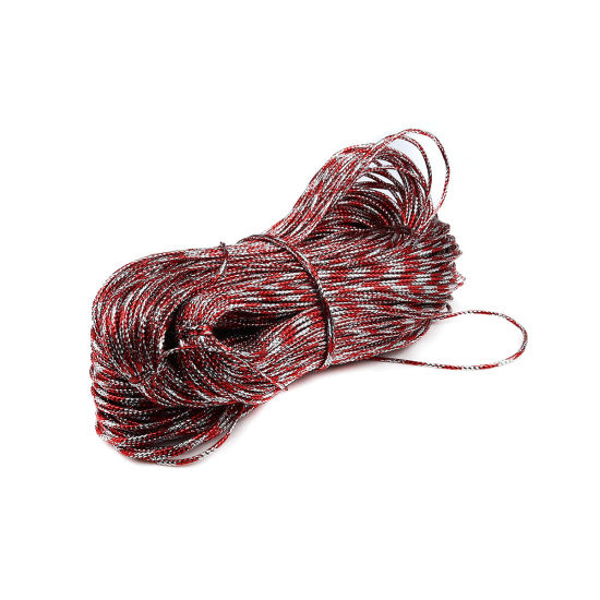Image de Cordon/Fil en Polyester & Feuille d'Aluminium Multicolore 1.1mm, 1 Lot (env. 100 M/Lot)