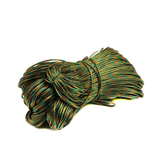 Image de Cordon/Fil en Polyester & Feuille d'Aluminium Multicolore 1.1mm, 1 Lot (env. 100 M/Lot)