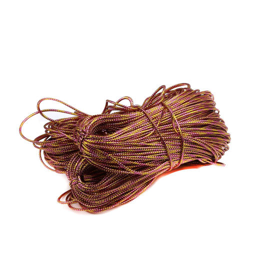 Image de Cordon/Fil en Polyester & Feuille d'Aluminium Multicolore 1.1mm, 1 Lot (env. 100 M/Lot)