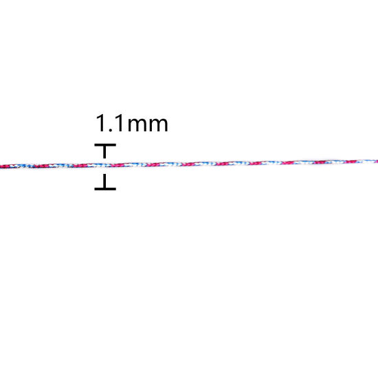 Image de Cordon/Fil en Polyester & Feuille d'Aluminium Multicolore 1.1mm, 1 Lot (env. 100 M/Lot)