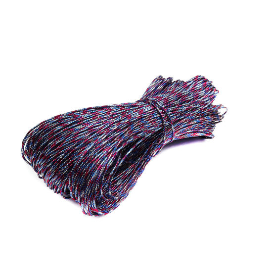 Image de Cordon/Fil en Polyester & Feuille d'Aluminium Multicolore 1.1mm, 1 Lot (env. 100 M/Lot)