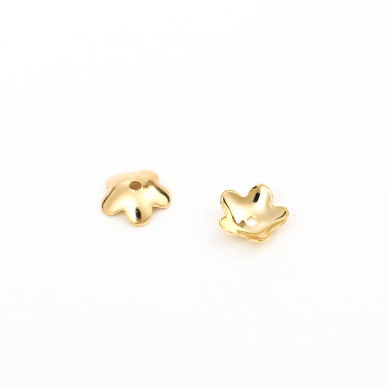 304ステンレス鋼 座金 フラワー 金メッキ 8mm 6mm x 6mm、 10 個 の画像