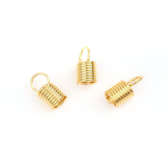Image de 10 Pcs Embouts pour Cordons en 304 Acier Inoxydable Placage sous Vide Ressorts Doré (pr Cordon: 4mm） 11mm x 5.5mm