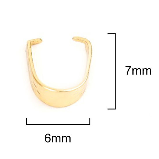 304ステンレス鋼 バチカン U字形 金メッキ 7mm x 6mm、 10 個 の画像