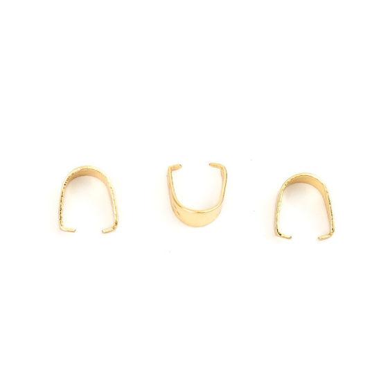304ステンレス鋼 バチカン U字形 金メッキ 7mm x 6mm、 10 個 の画像