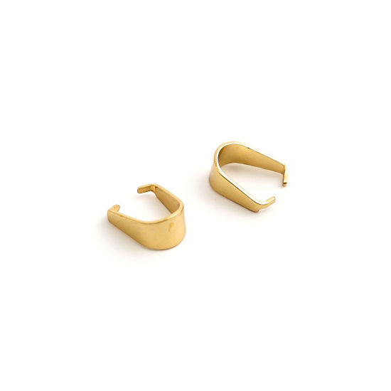 304ステンレス鋼 バチカン U字形 金メッキ 8mm x 7mm、 10 個 の画像