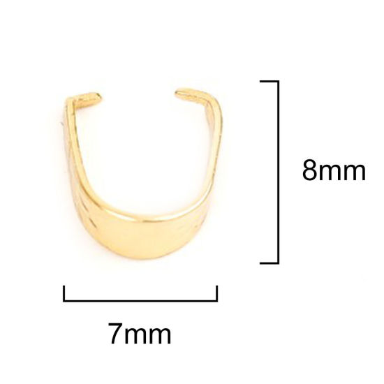 304ステンレス鋼 バチカン U字形 金メッキ 8mm x 7mm、 10 個 の画像