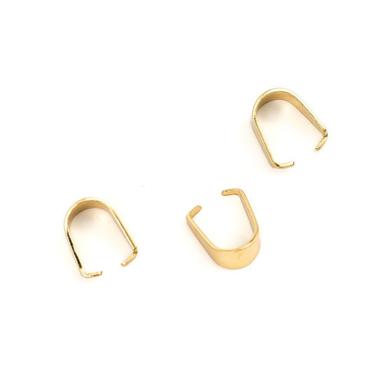 304ステンレス鋼 バチカン U字形 金メッキ 8mm x 7mm、 10 個 の画像