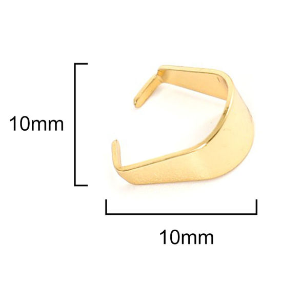 304ステンレス鋼 バチカン U字形 金メッキ 10mm x 10mm、 10 個 の画像