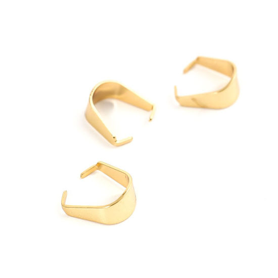 304ステンレス鋼 バチカン U字形 金メッキ 10mm x 10mm、 10 個 の画像