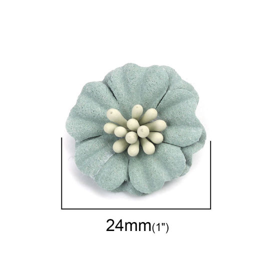 生地 DIY クラフト 深緑色 フラワー 24mm x 23mm、 10 個 の画像