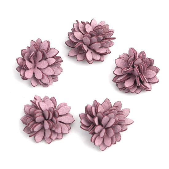 Image de DIY Artisanat en Tissu Violet Fleur 22mm x 22mm, 20 Pcs