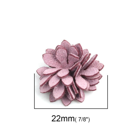 Image de DIY Artisanat en Tissu Violet Fleur 22mm x 22mm, 20 Pcs