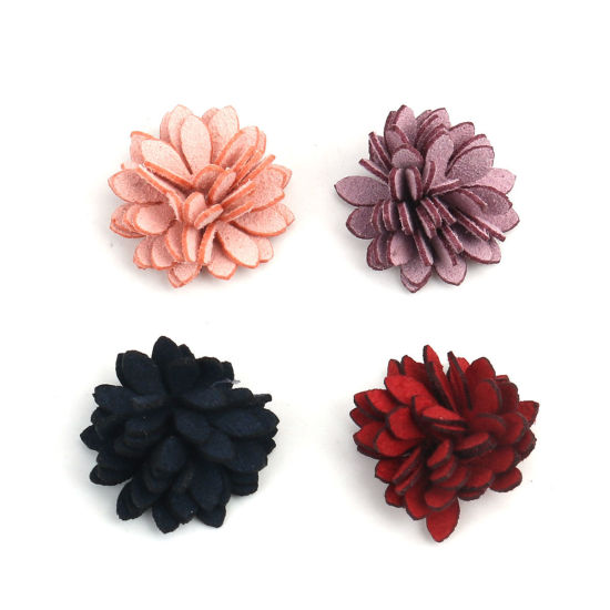 Image de DIY Artisanat en Tissu Violet Fleur 22mm x 22mm, 20 Pcs