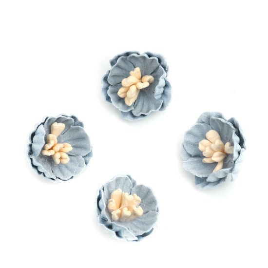 生地 DIY クラフト 空色 フラワー 16mm x 15mm、 10 個 の画像