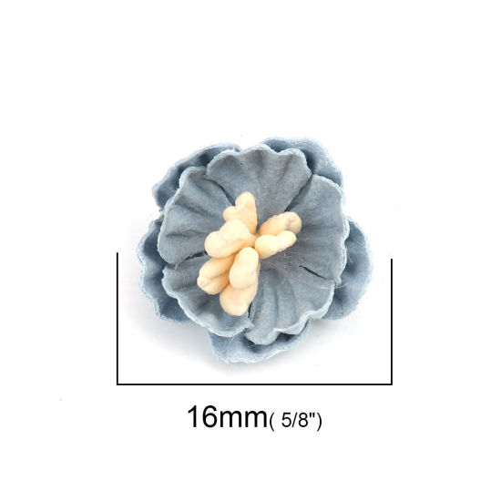 生地 DIY クラフト 空色 フラワー 16mm x 15mm、 10 個 の画像