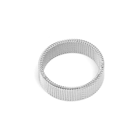 304ステンレス鋼 調整不能 リング 指輪 シルバートーン 環状 23mm（日本サイズ約29号）、 1 個 の画像