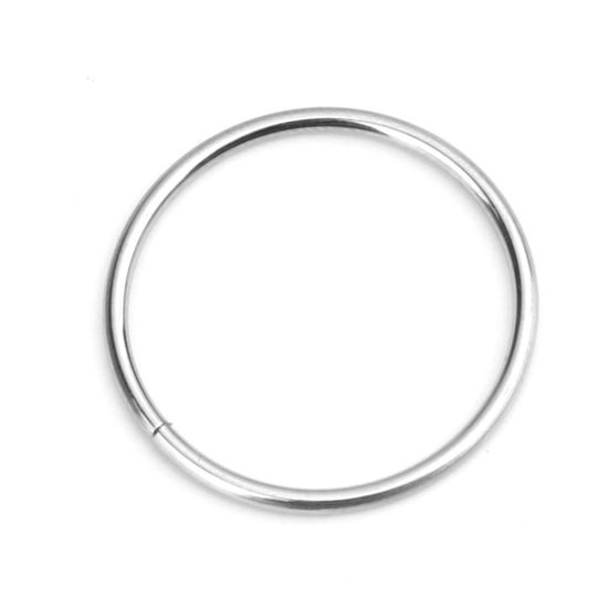 50 個 21mm 直径、 1.2mm（17号） 304ステンレス鋼 丸カン 丸カン シルバートーン 円形 の画像