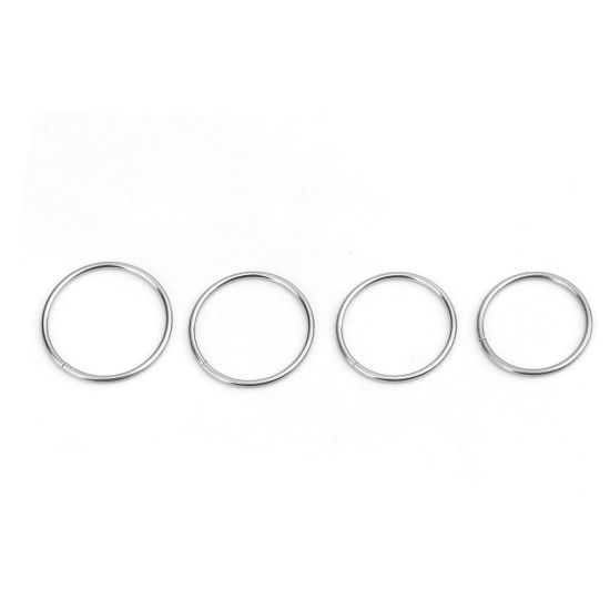 50 個 21mm 直径、 1.2mm（17号） 304ステンレス鋼 丸カン 丸カン シルバートーン 円形 の画像