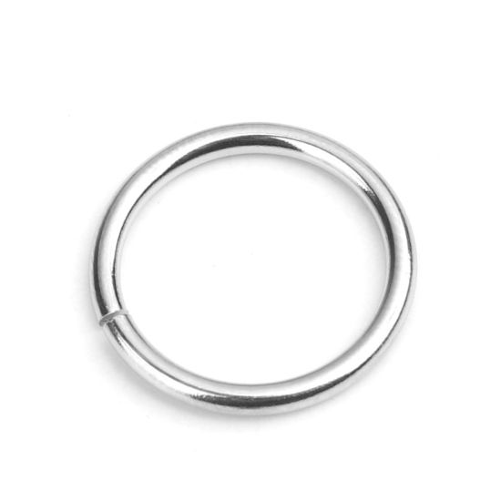 50 個 15mm 直径、 1.5mm（15号） 304ステンレス鋼 丸カン 丸カン シルバートーン 円形 の画像