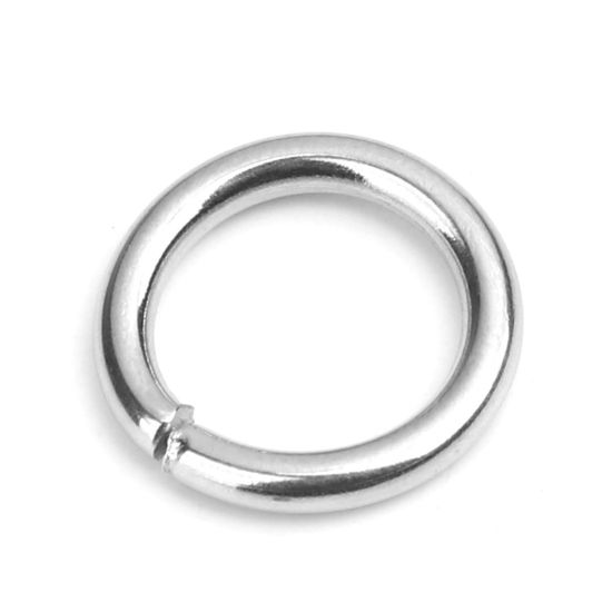 50 個 14mm 直径、 2mm（12号） 304ステンレス鋼 丸カン 丸カン シルバートーン 円形 の画像