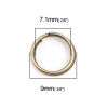 Picture of 1000 PCs 9mm Dia., 0.7mm(21 gauge) Zinc Based Alloy Double Split Jump Rings Findings For Jewelry Making Antique Bronze Round