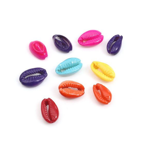 天然 チャーム シェル ランダムな色 染め 17mm x 12mm - 12mm x 7mm、 10 個 の画像