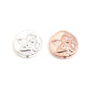 Picture of Zinc Based Alloy Religious Spacer Beads Flat Round Rose Gold Angel About 14mm Dia., Hole: Approx 1mm, 20 PCs