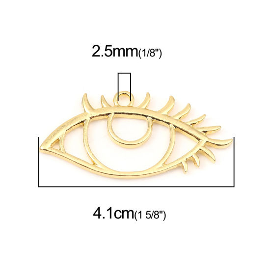 亜鉛合金 樹脂用オープンバックベゼル 金メッキ 目 41mm x 20mm、 5 個 の画像