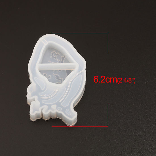 Image de Moule en Silicone Cœur Blanc 62mm x 38mm, 2 Pcs